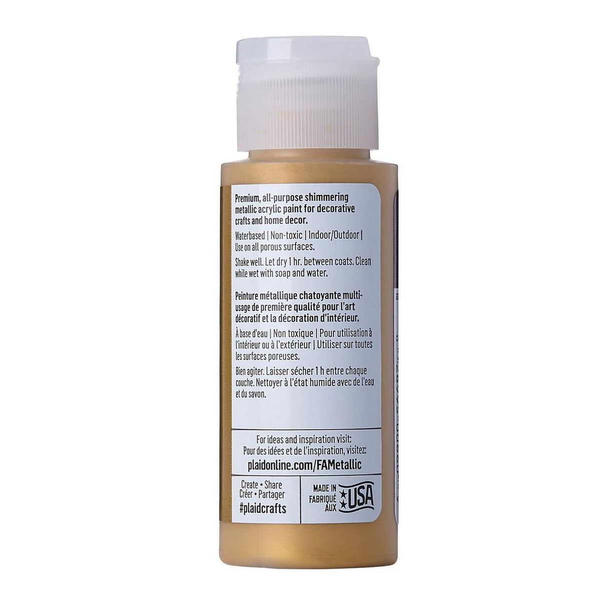 Folkart • metallisk akrylmaling rent guld 59ml