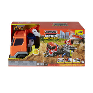 Matchbox action-drivere - transformerende gravemaskine - legetøjskøretøj