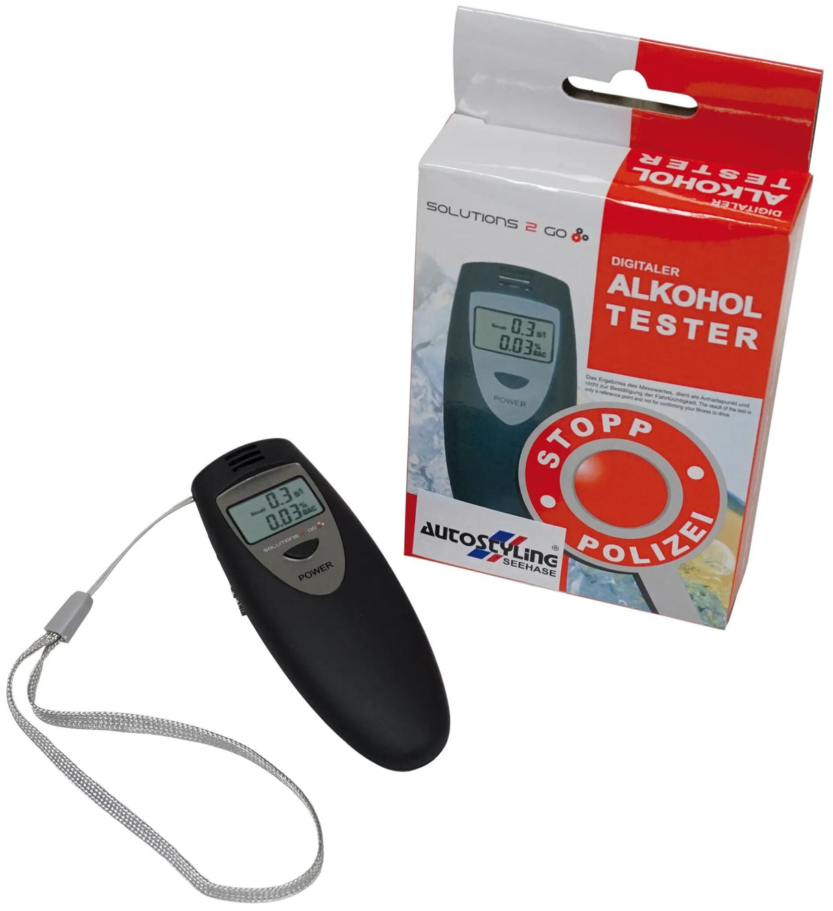 Autostyling seehase alkoholster solutions 2 go digital alkometer