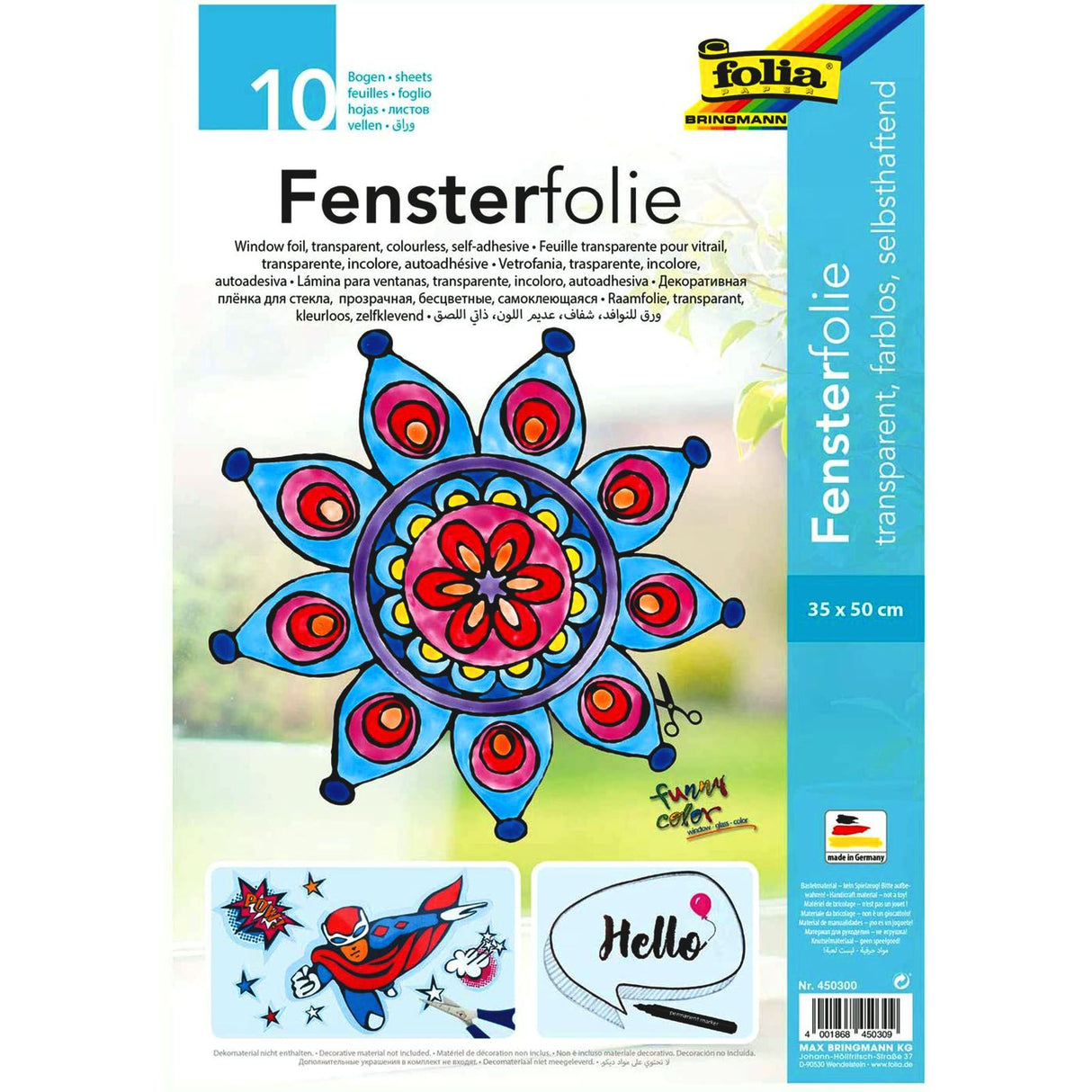 Folia • vinduesfarve folie 35x50cm 5 stk