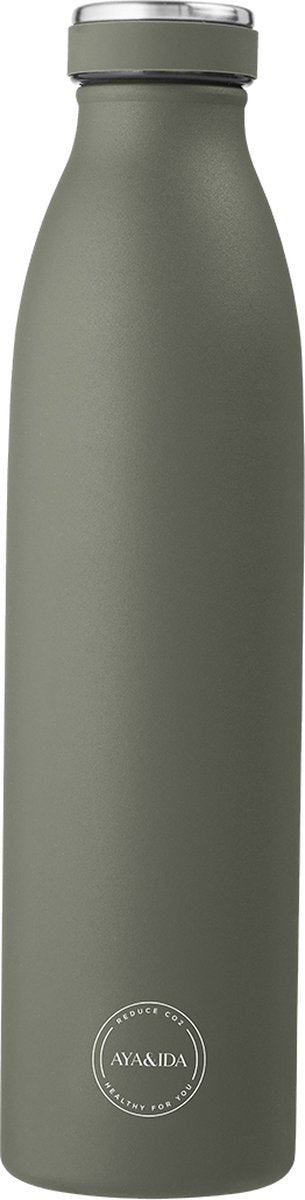 Aya ida - drikkedunk - termokande - vandflaske - 750ml - tropisk grøn
