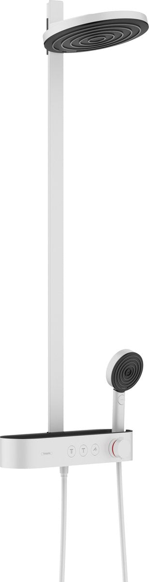 Hansgrohe pulsify s showerpipe 2jet mt brusetablet select 400 mat hvid