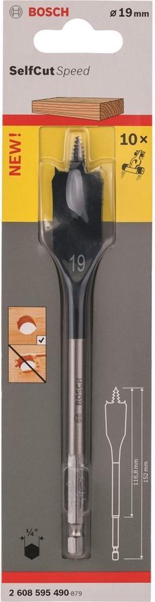 Bosch - speed boresæt selvskærende hastighed, sekskant 19 x 152 mm