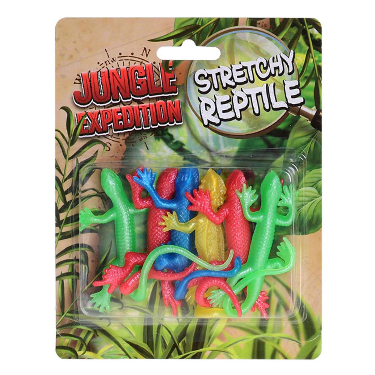 Jungle ekspedition stretch krybdyr 10cm 6 stykker på kort