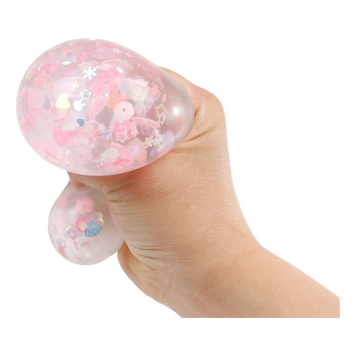 Glamour squeeze squeeze ball blomst og glitter, 6 cm