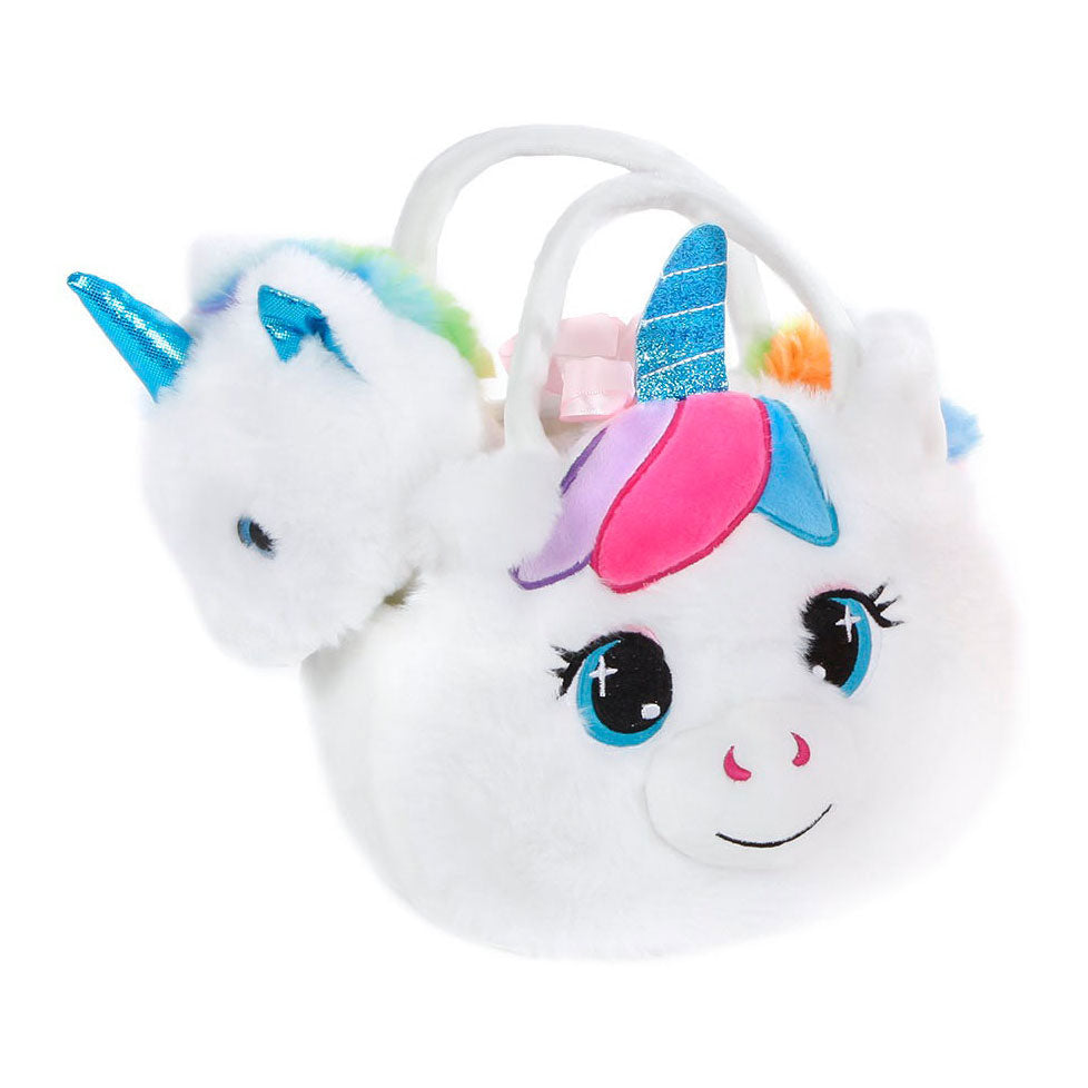Unicorn Plys Legetøj i Håndtaske Plys Hvid, 20 cm