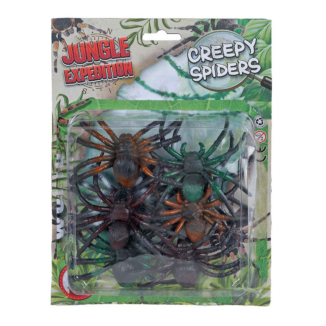 Jungle ekspedition edderkopper 6cm, 8 stk.