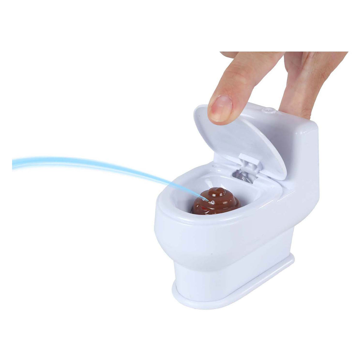 Poo toilet med tudevand, der sprøjter 10 cm