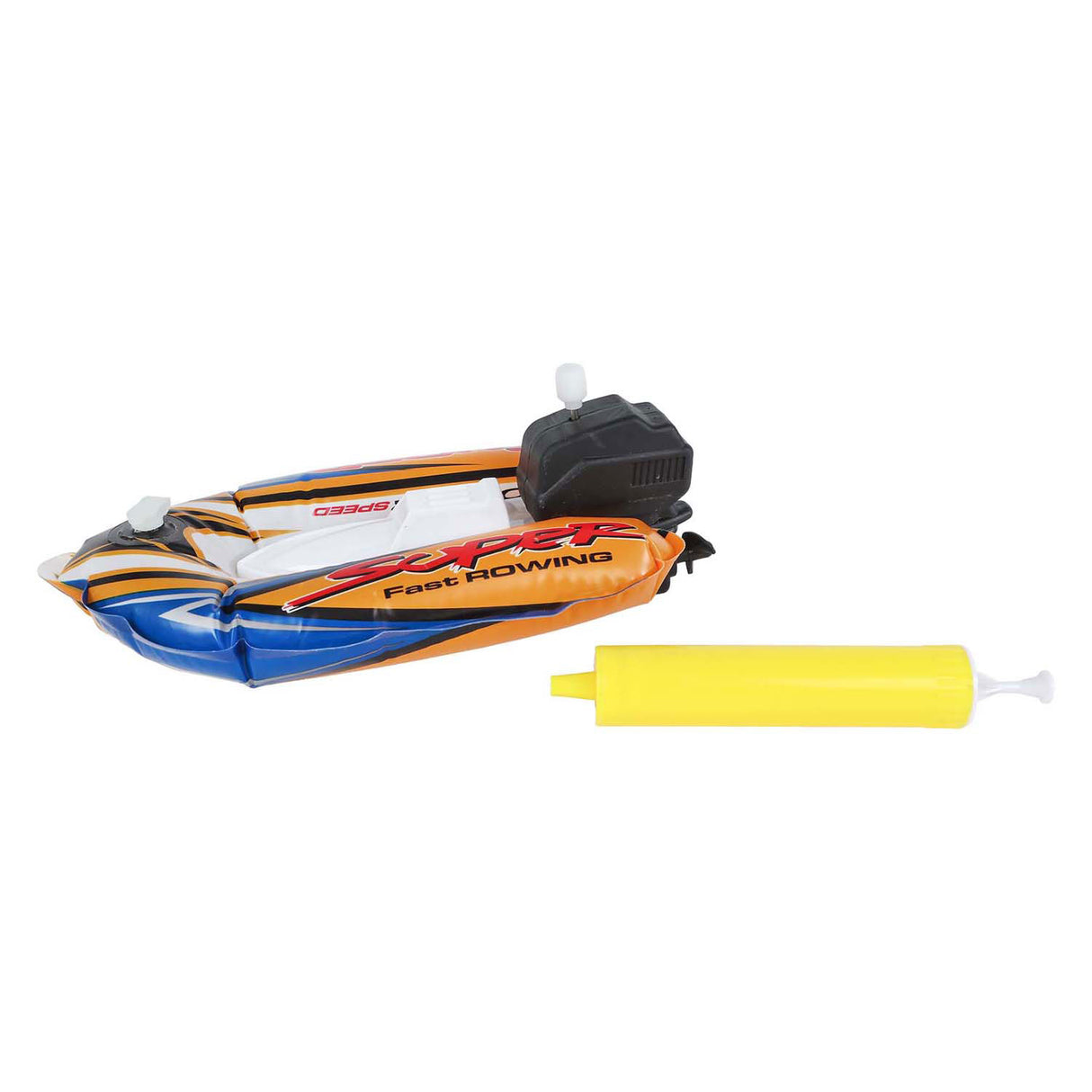 Oppustelig speedbåd med pumpe og optræksfunktion 17cm 3 assorteret
