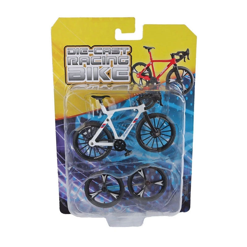 Metalen racefiets met reservewielen - 10cm