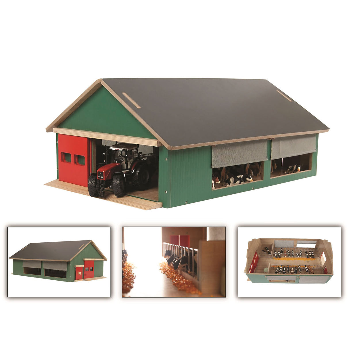 Kids Globe Stable med Windbreak Gaas 1:32