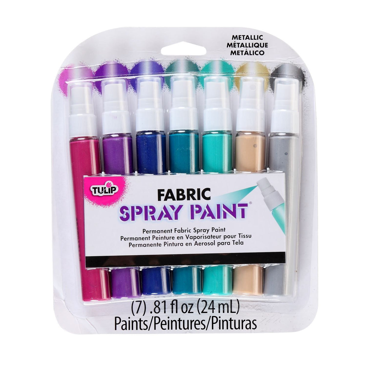Tulipan • spraymaling tekstil 24ml metallic 7stk.
