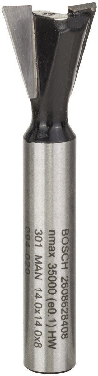 Bosch - svalehalefræsere 8 mm, d1 14,3 mm, l 12,7 mm, g 48 mm, 15°