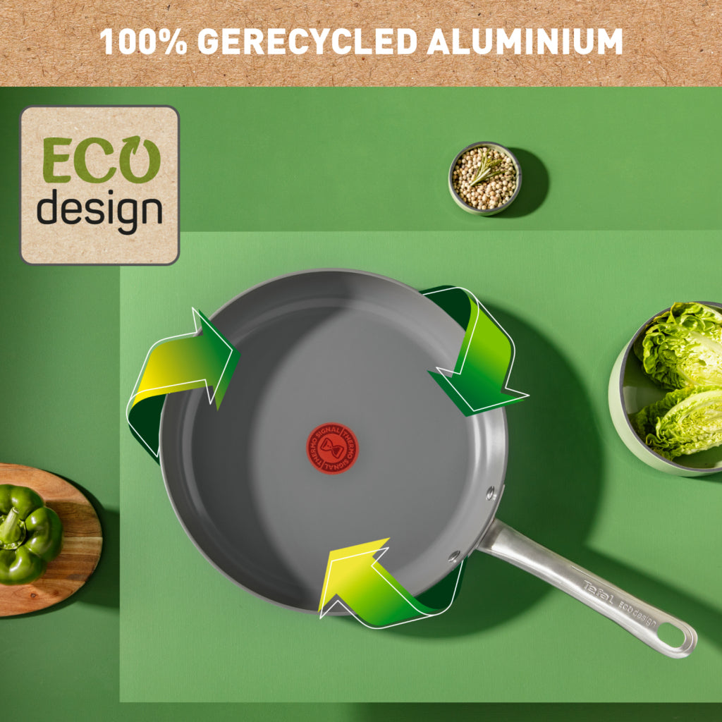 Tefal renew+ stegepande - ø24 cm - keramik - pfas-fri - velegnet til induktion