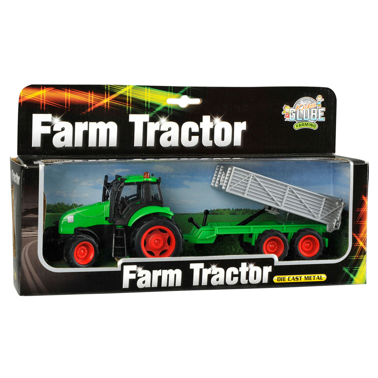Børneklodetraktor med trailerlyslyd 1:32