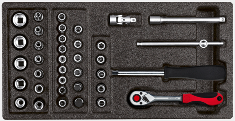 Gedore topnøglesæt 1 4" | 2 6 ct modul | 37 dele - 3301705