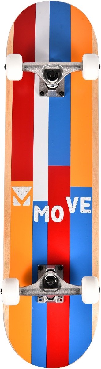 Flyt striber skateboard 79 x 19,7 cm gulblå rød