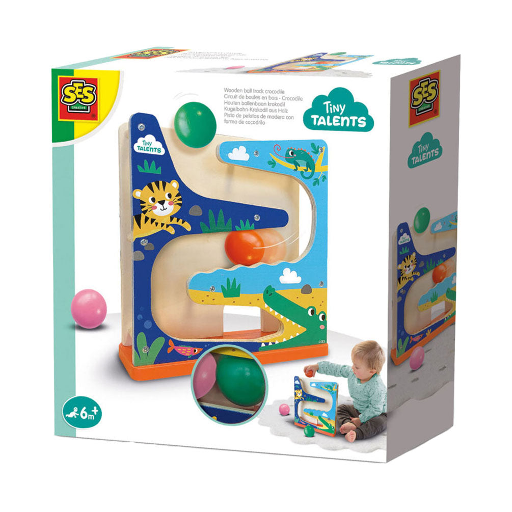 Ses creative ses tiny talents wooden ball track krokodille