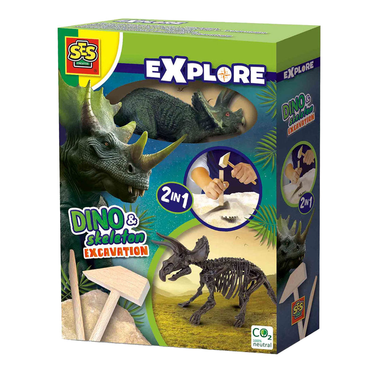 SES udforsk dino og skeletudgravet 2in1 - triceratops