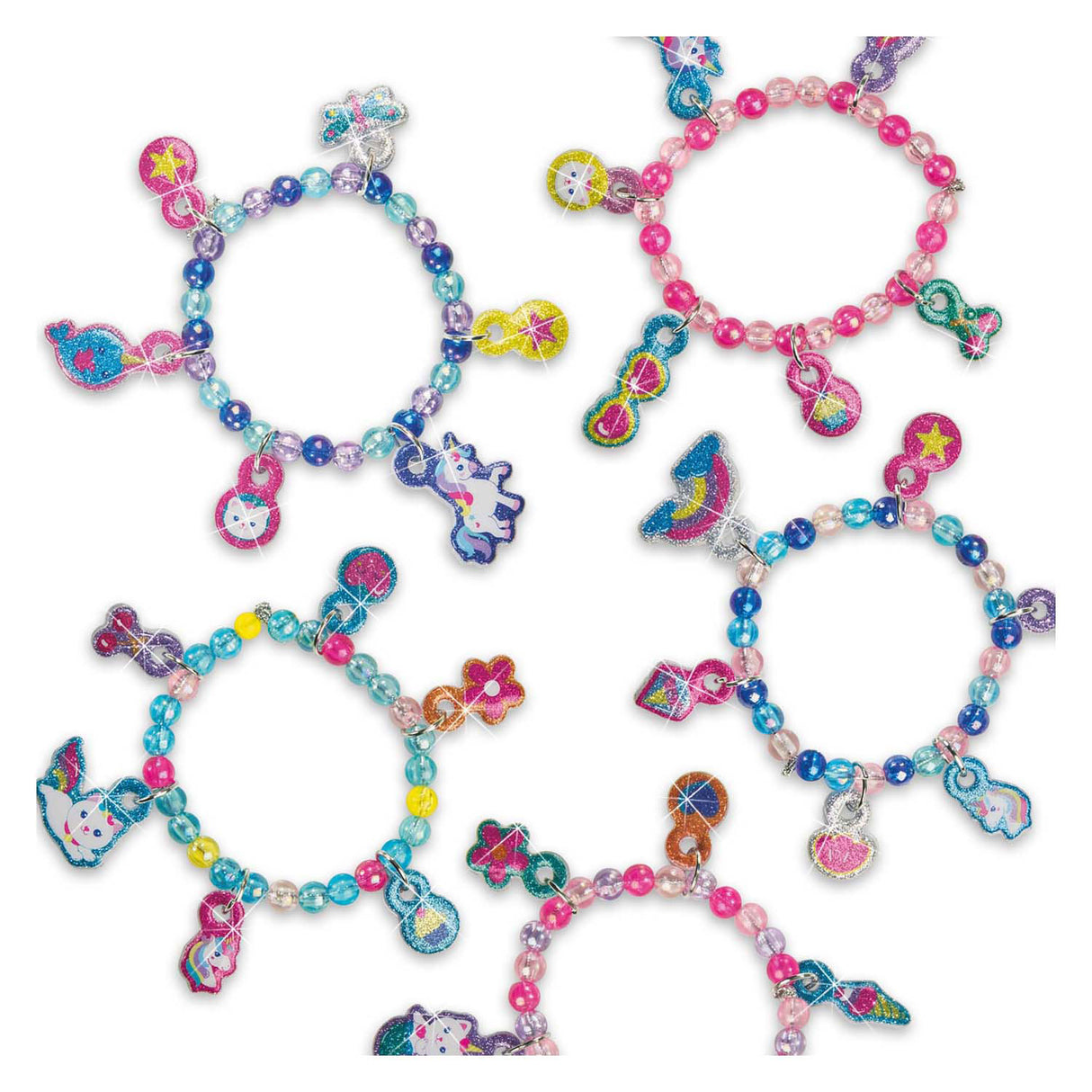 Ses hævede glitter klistermærke armbånd