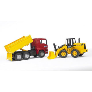 Bruder lastbil og bulldozer
