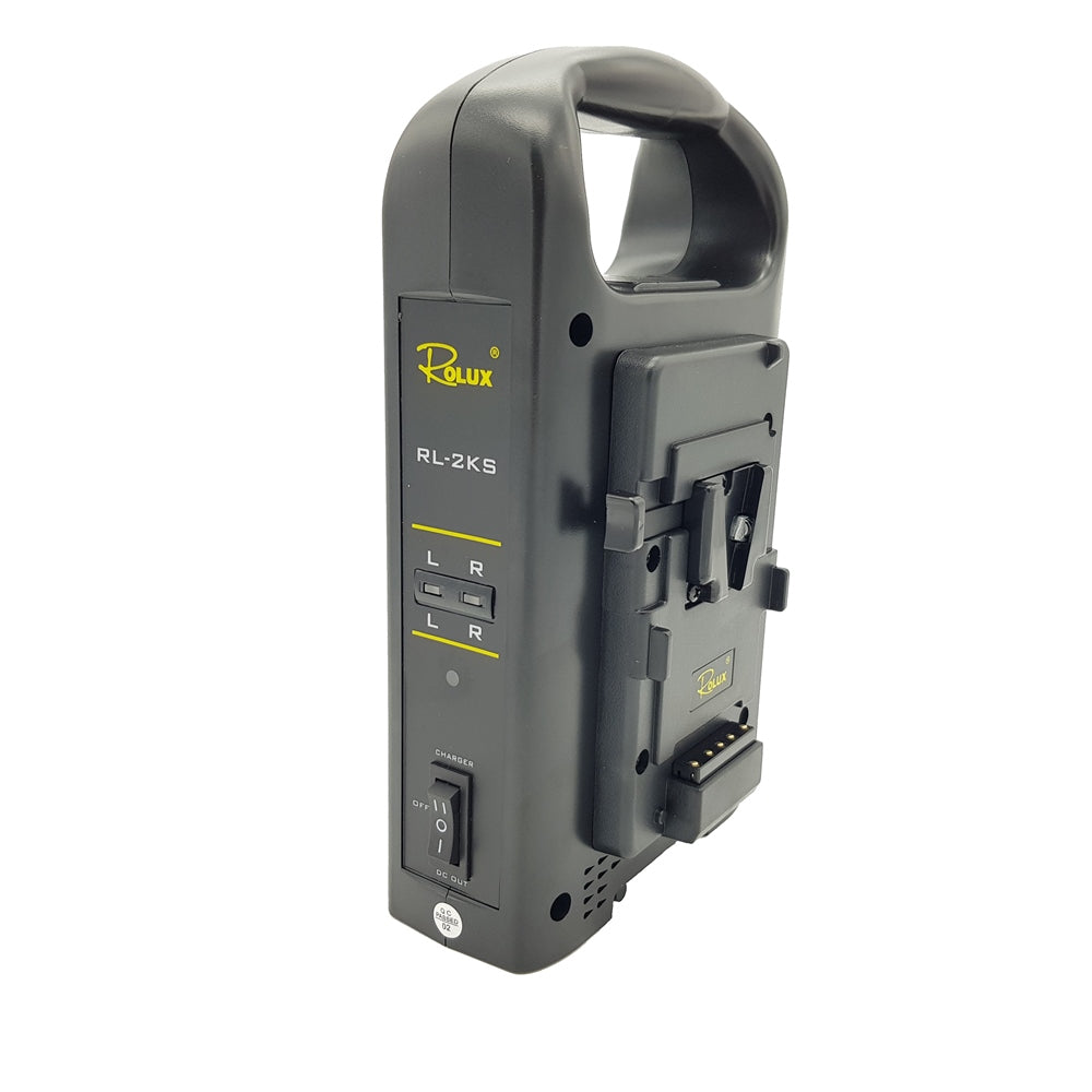 Rolux dobbelt batterioplader rl-2ks til v-monteret batteri