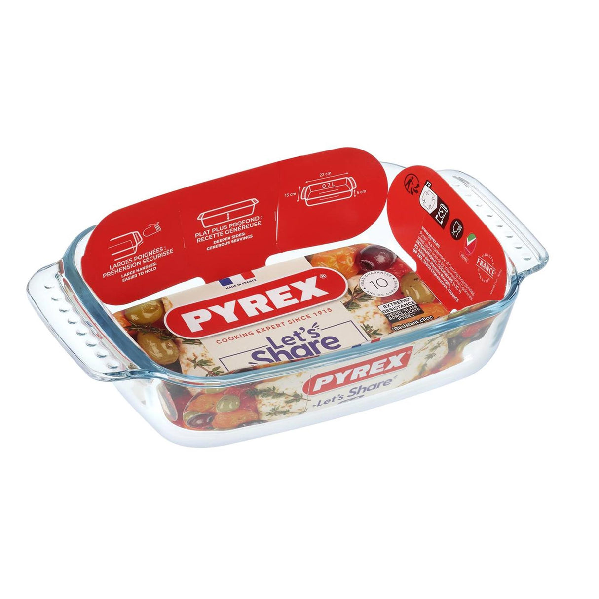 Pyrex bradepande glas klassisk 22x13cm