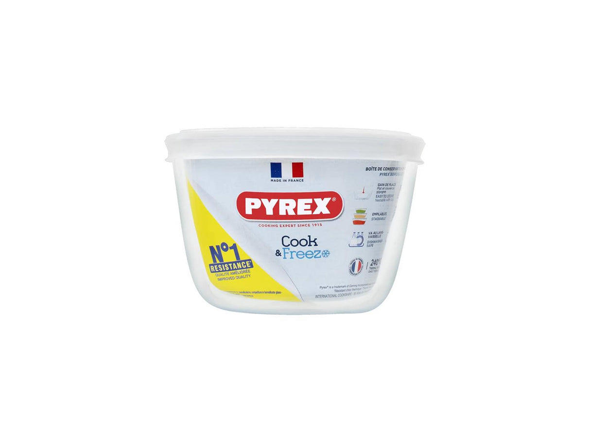 Pyrex rund skål 0,6 l (ø 12 cm) med friskholdende låg