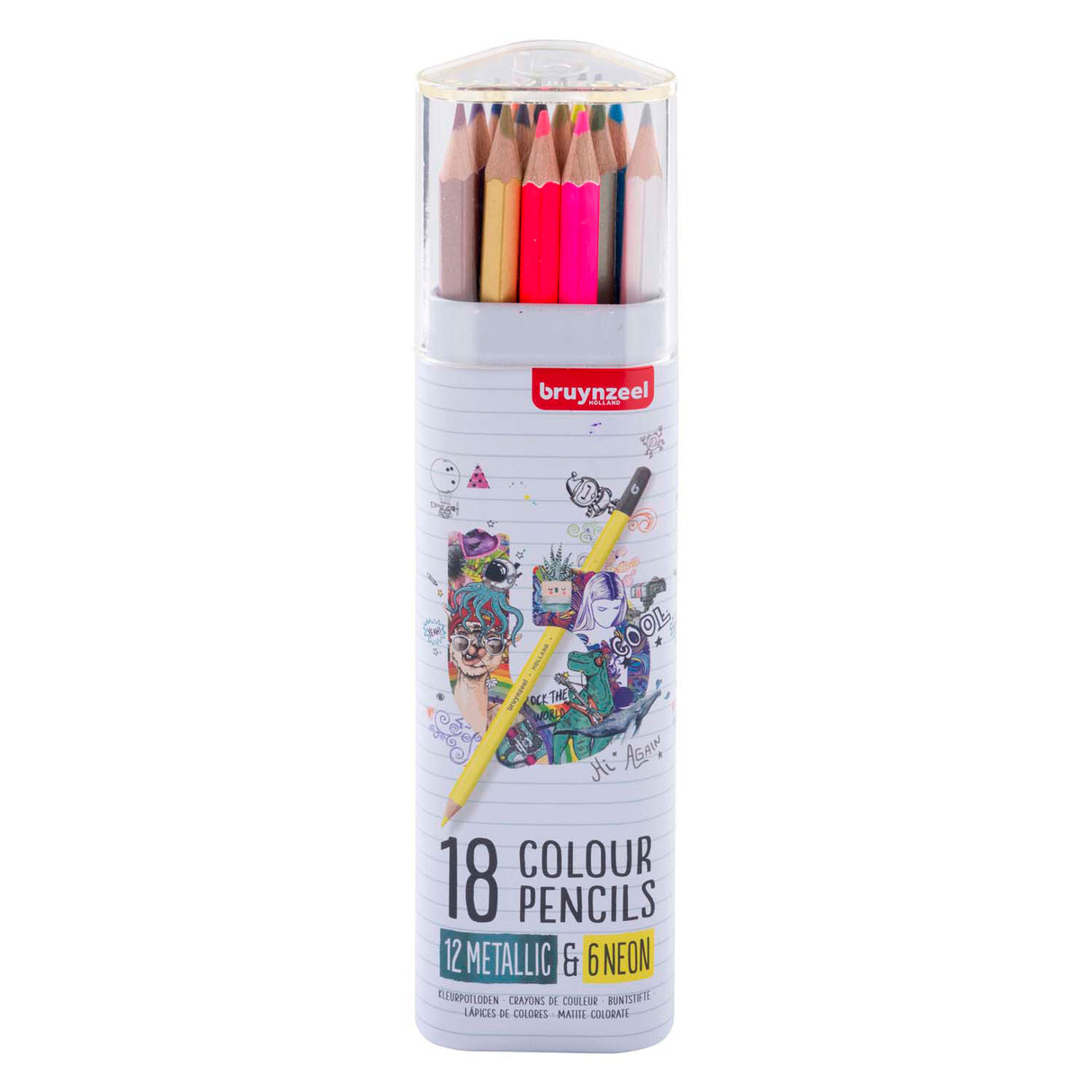 Bruynzeel farveblyanter tin metallic neon, 18 farver