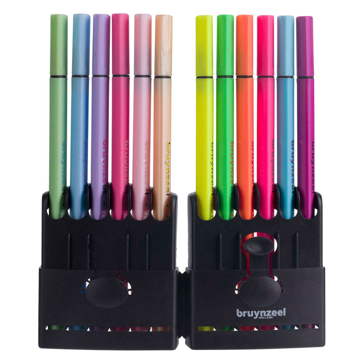 Bruynzeel fineliner sæt neon pastel, 12 farver