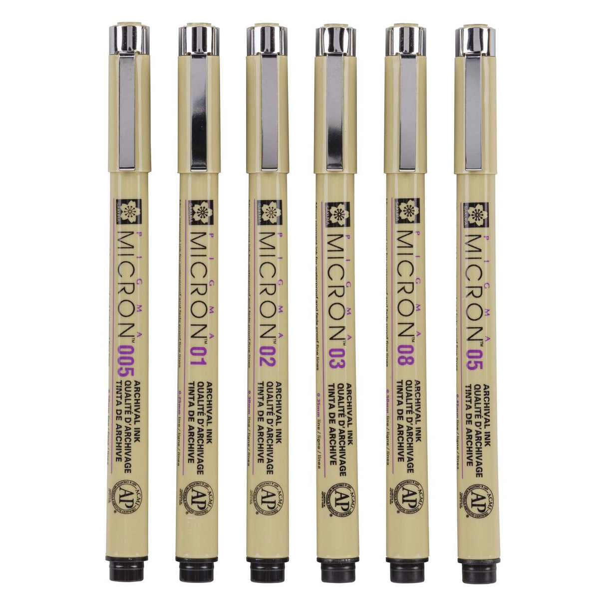Sakura pigma micron 01 penalhus med 6 grundfarver