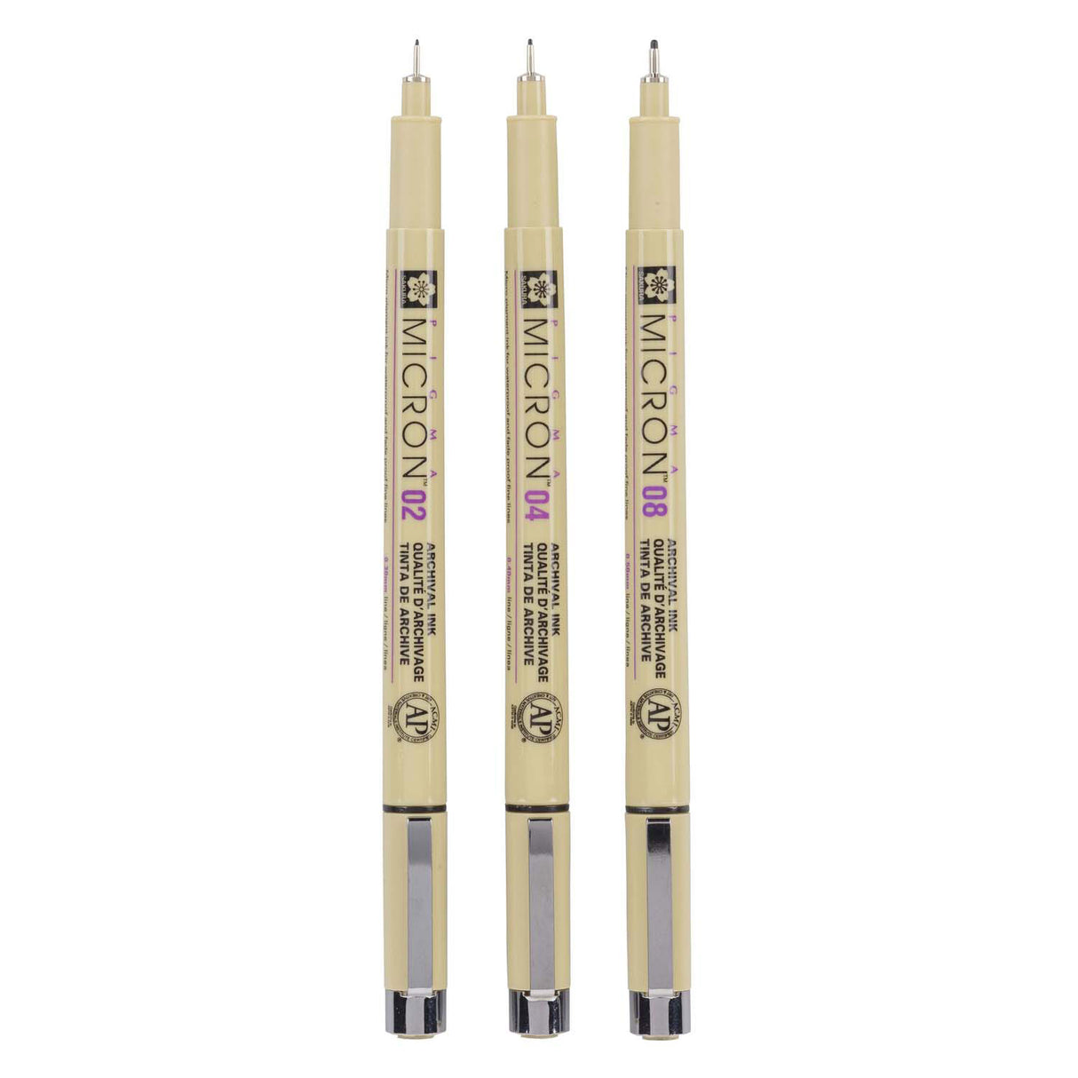 Sakura pigma micron fineliners etui - 3 fineliners - sort
