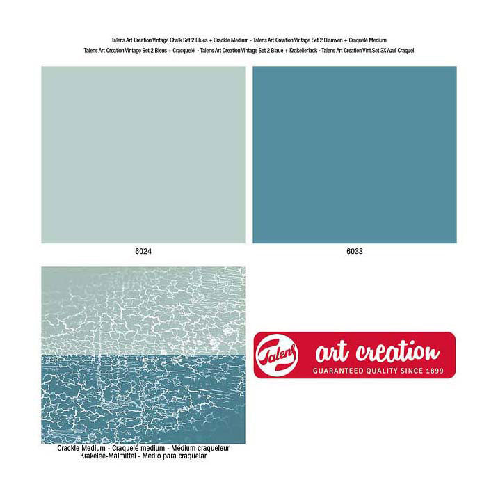 Talens art creation vintage sæt 2 blues og craquelure