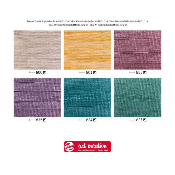 Talens art creation akryl maling sæt metallic | 6 x 12 ml