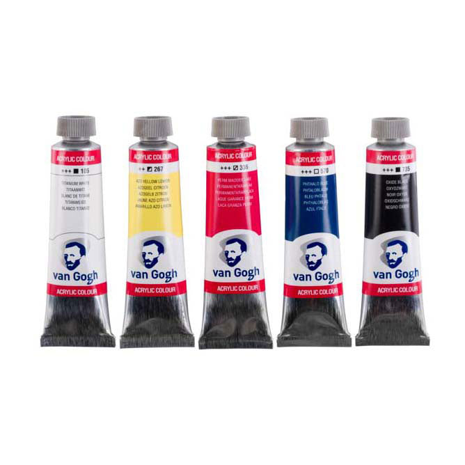 Bruynzeel van gogh akrylmaling primært blandesæt | 5 x 40 ml