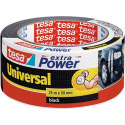 Tesa extra power universal tekstiltape gaffatape til reparation, bundtning eller forsegling - sort