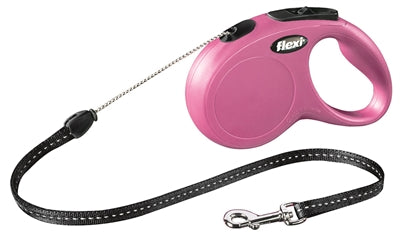 Flexi tilbagetrækkelig linje klassisk ledning pink