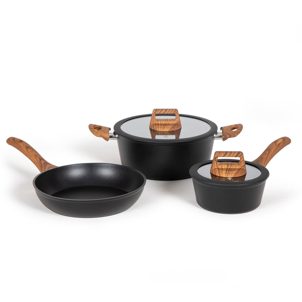 Livoo 5-delt Pan Set Aluminium Black