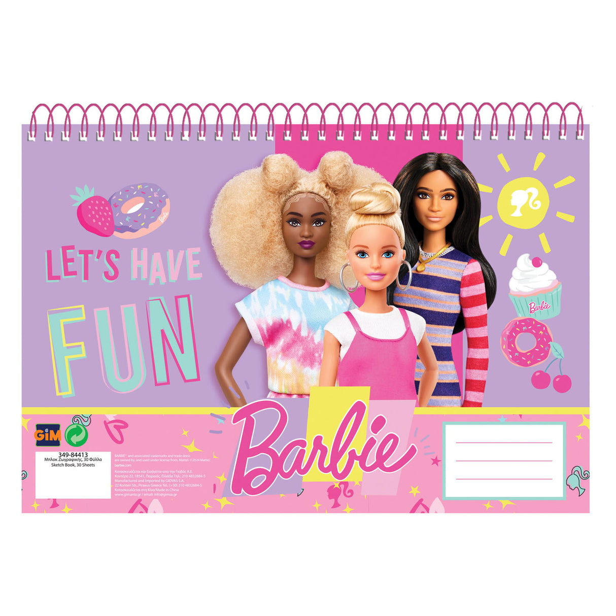 Mattel tegneblok barbie, 30 ark