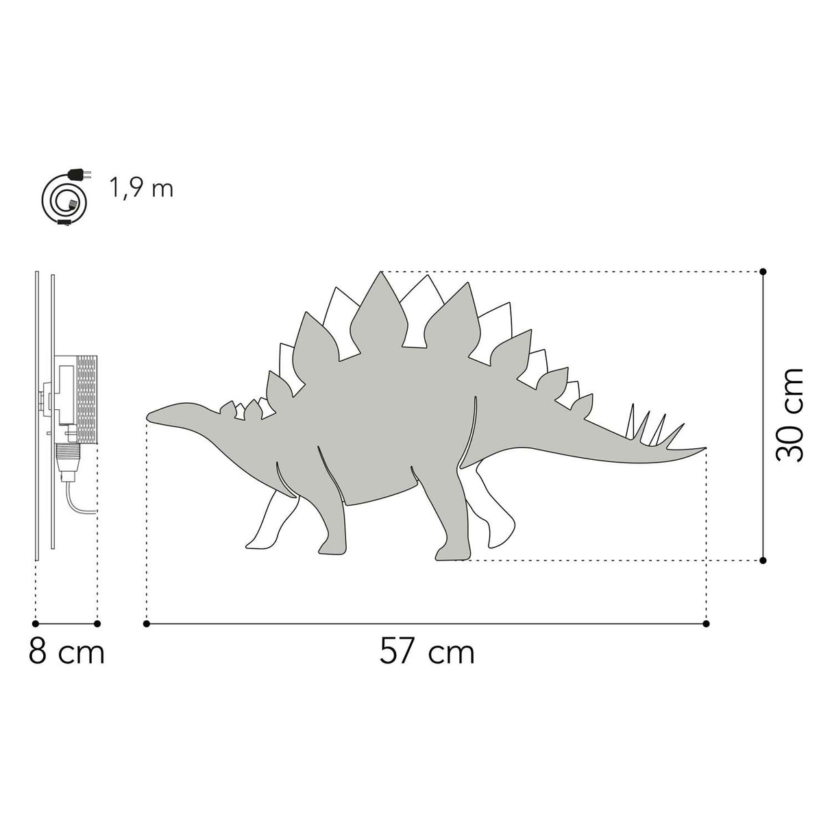 Fra Tjalle og Jasper - dino væglampe stegosaurus - træ
