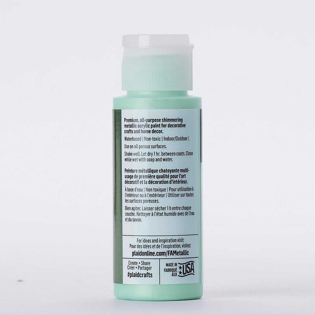Folkart • metallisk akrylmaling grøn silke 59ml