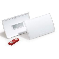 Umærket sans marque holdbart navneskilt klikfold med magnet, plastik, 10 ve 75 x 40 mm
