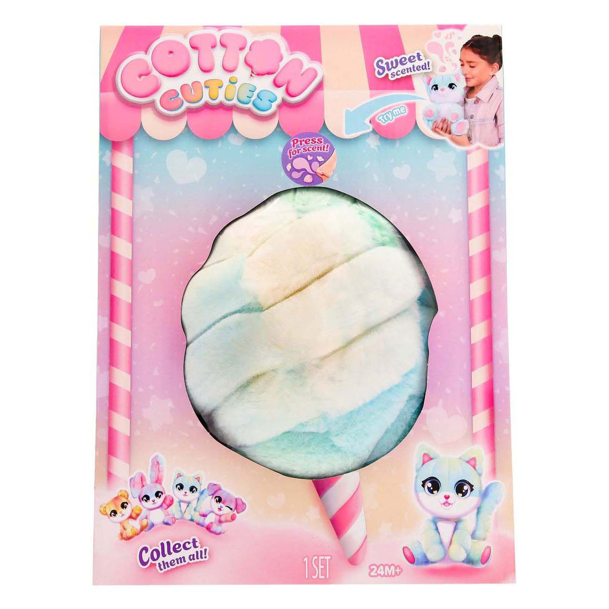 Spectron bomuld cuties kitty - duftende bomuld slik krammetøj, 30 cm