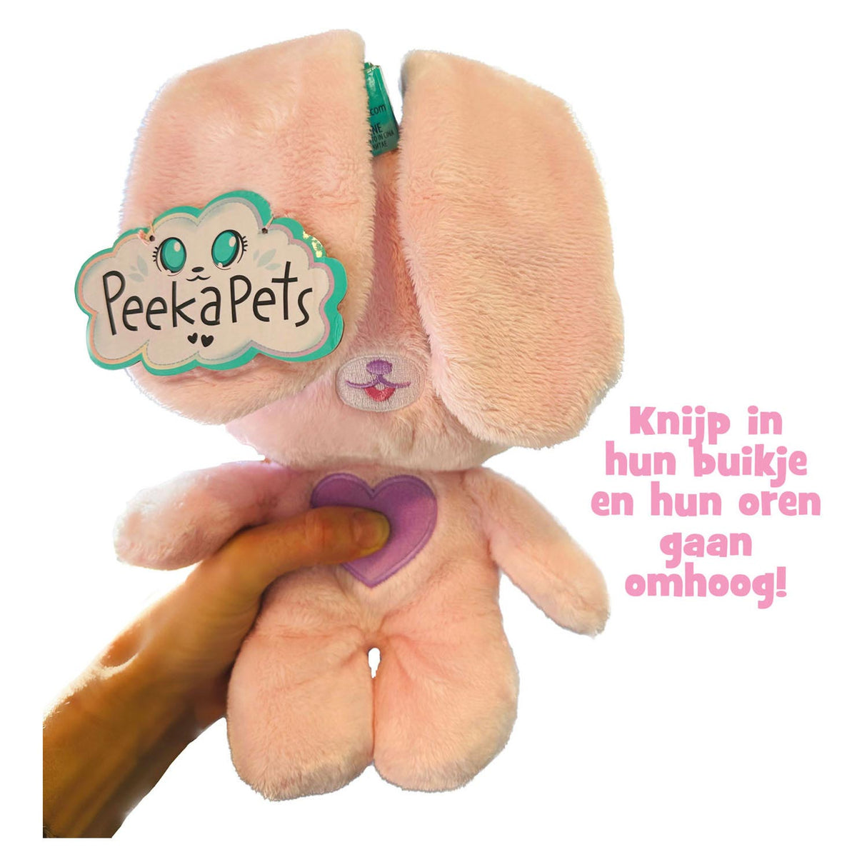 Spectron peekapets bunny plys legetøj - hvid