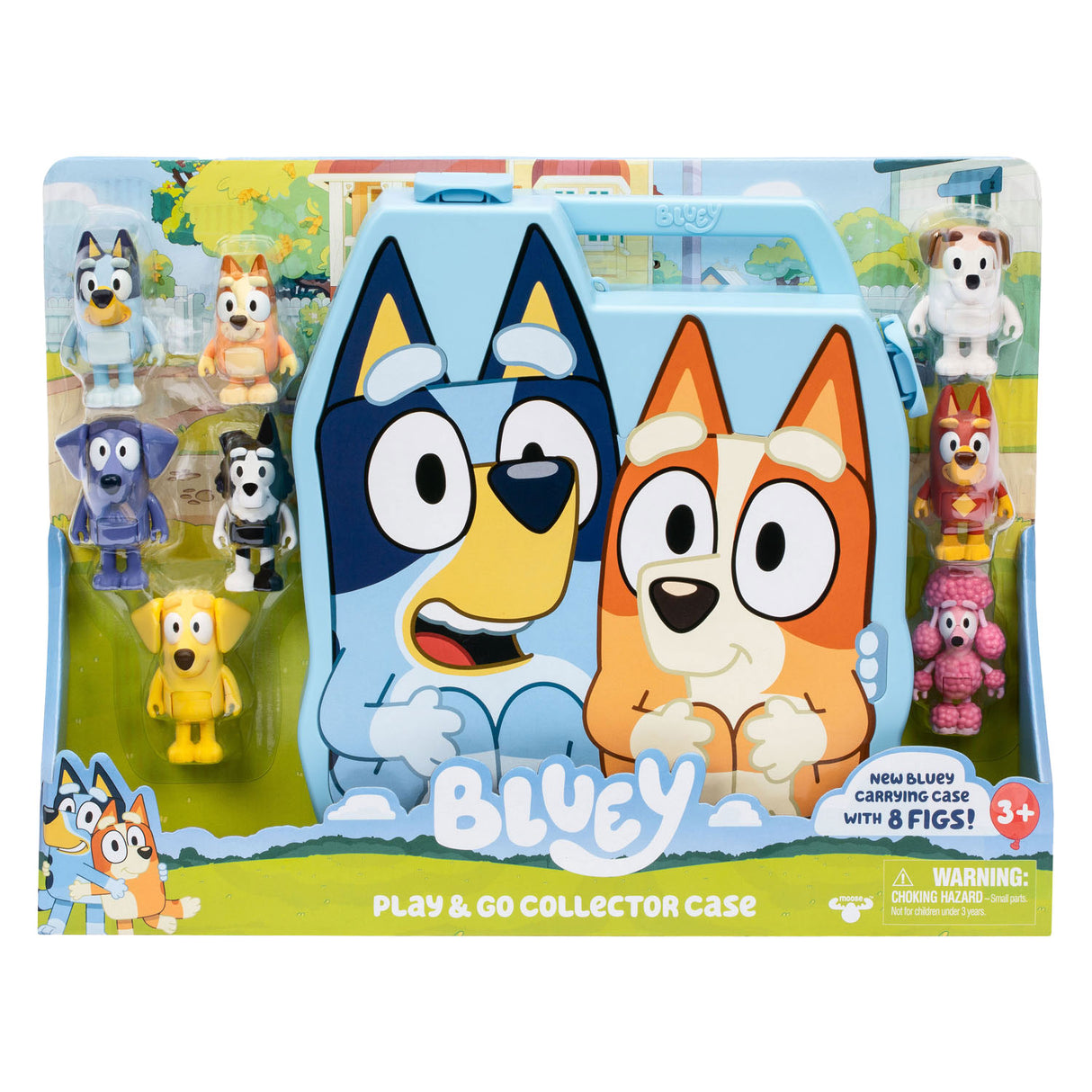 Moose legetøj bluey play go kuffert med 8 legefigurer