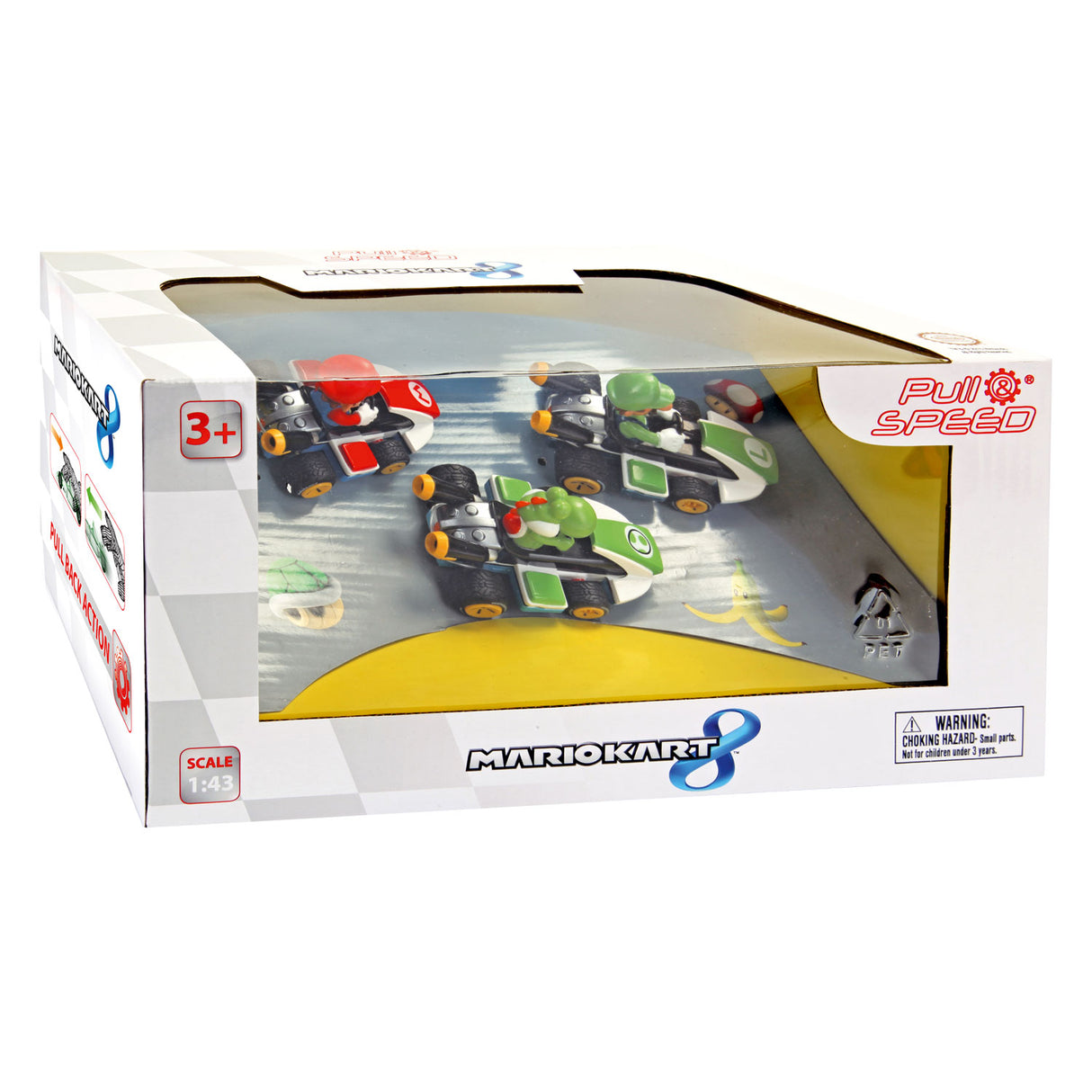 Carrera super mario pull back kart sæt, 3 stk.