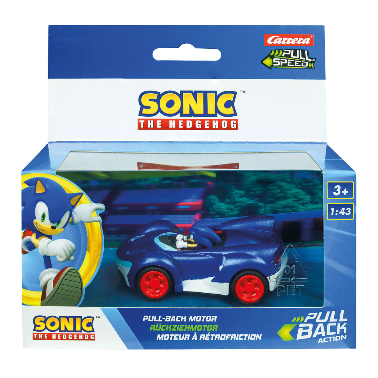 Carrera pull back bilteam sonic racing - sonic speed star