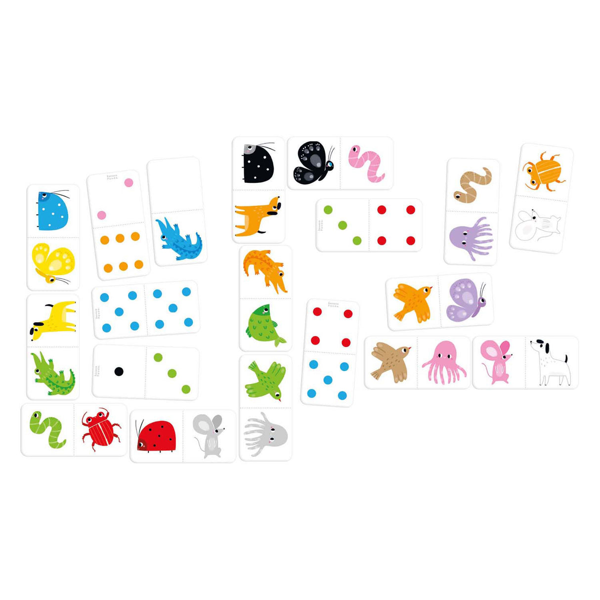 Banan panda - lad os spille farve domino