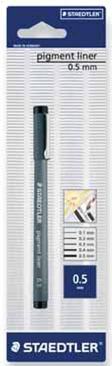 Staedtler pigment liner fineliner - blister 0,5 mm sort