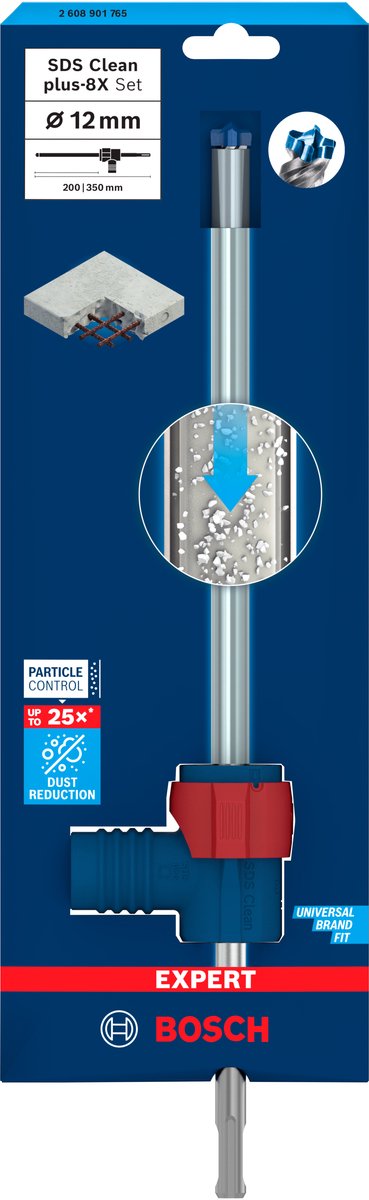 Bosch expert sds clean plus-8x hammerboresæt 12 x 200 x 350